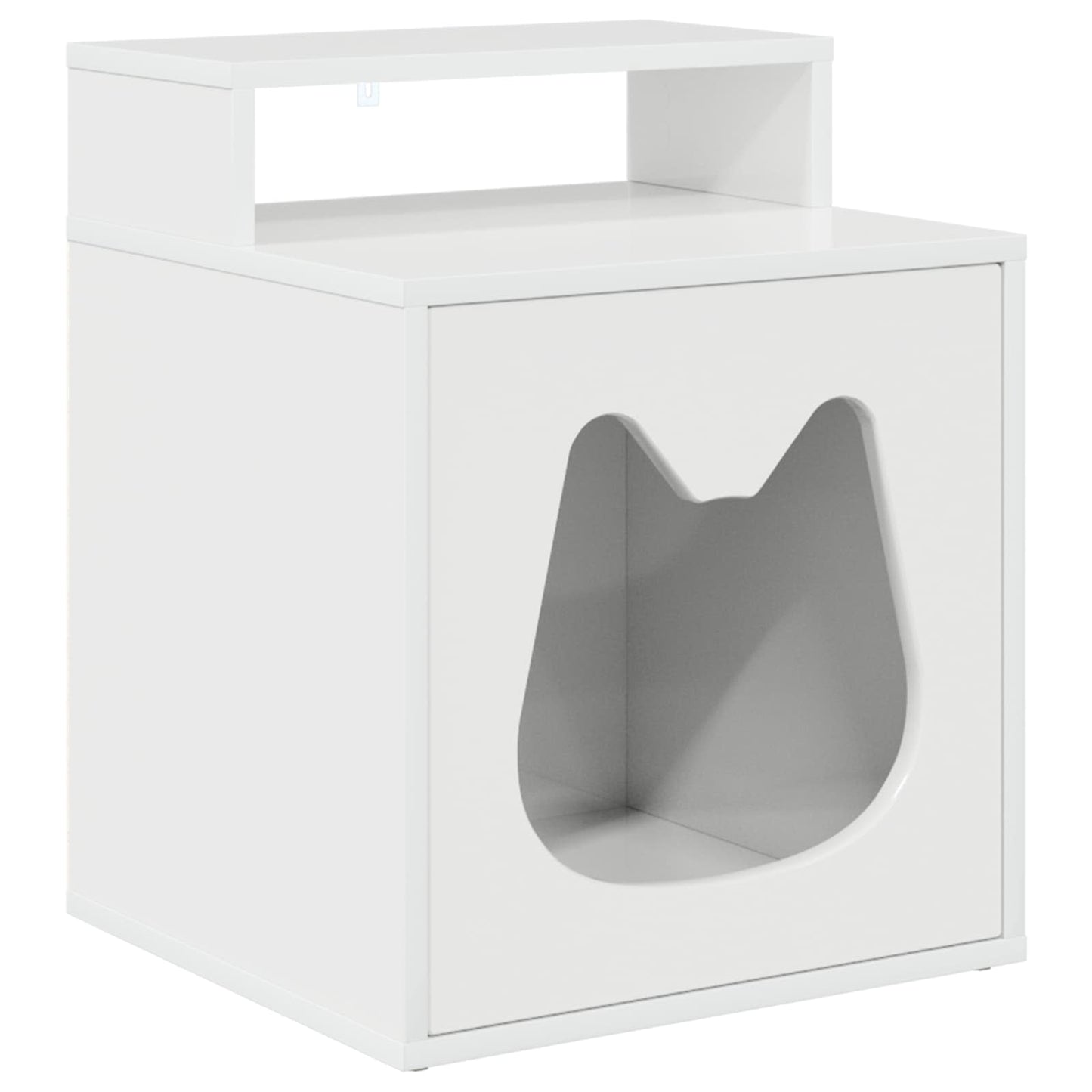 Katt Hus Glanset Hvit 42,5 x 40 x 53,5 cm Konstruert tre