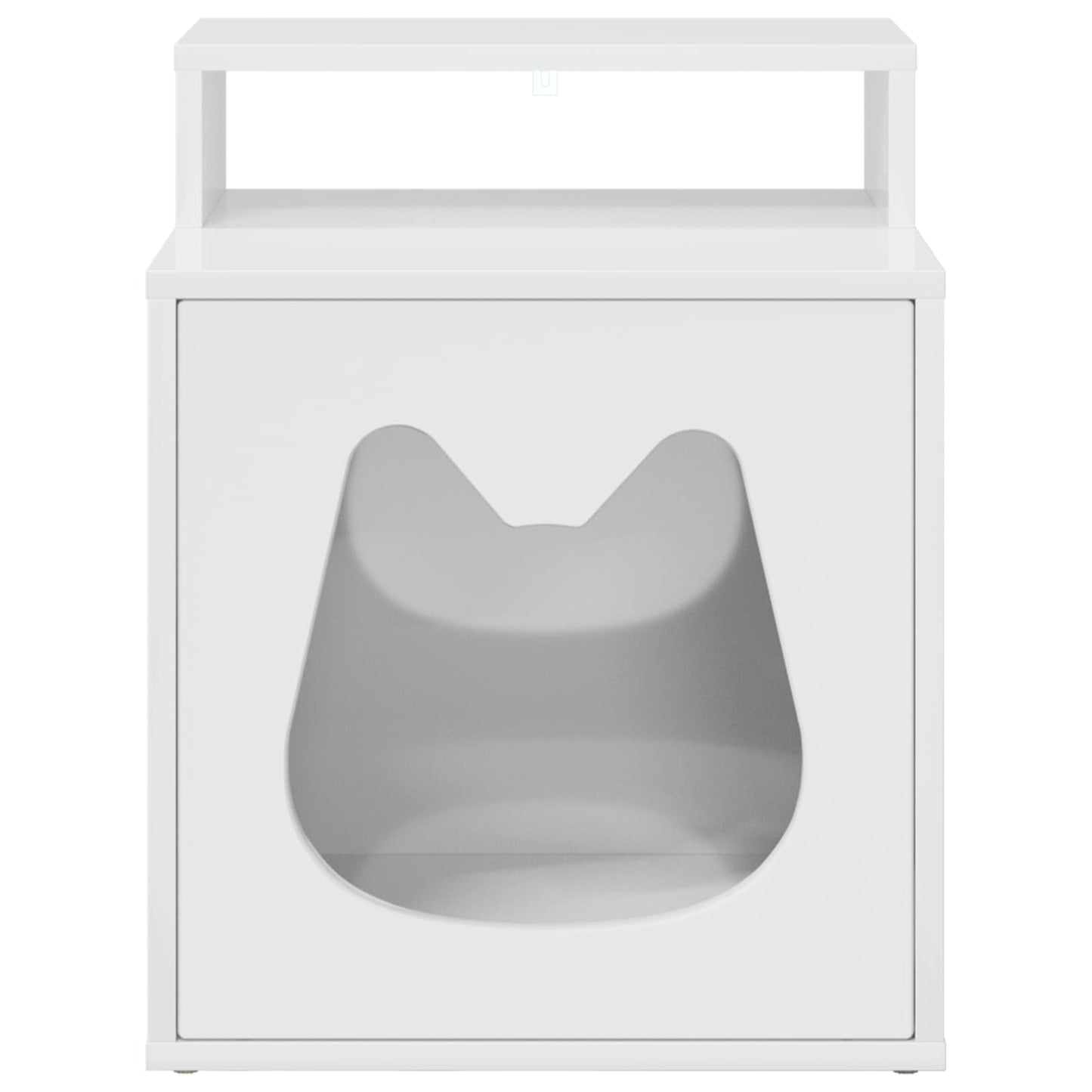 Katt Hus Glanset Hvit 42,5 x 40 x 53,5 cm Konstruert tre