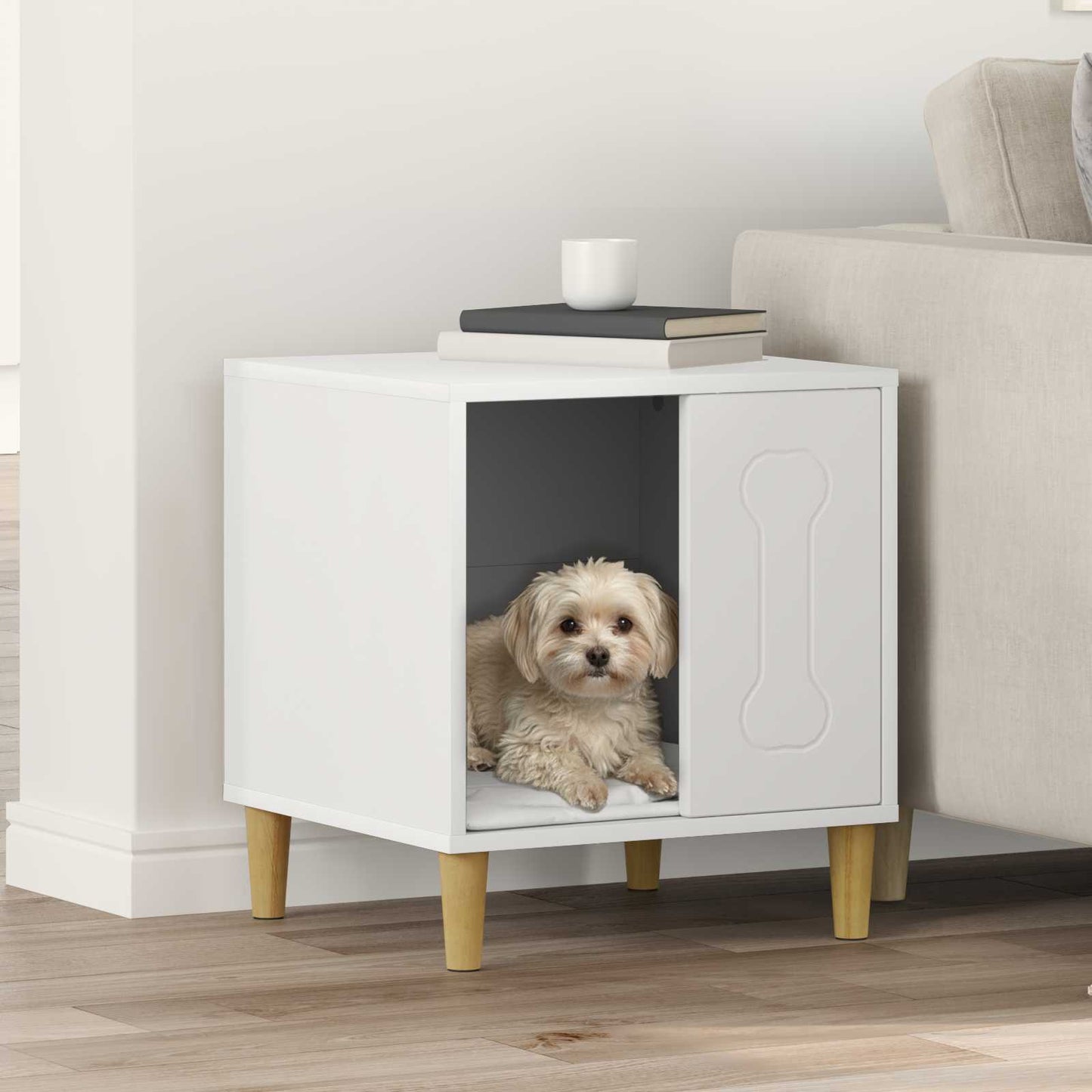 Hundehus Hvit 44 x 42 x 49 cm Konstruert tre