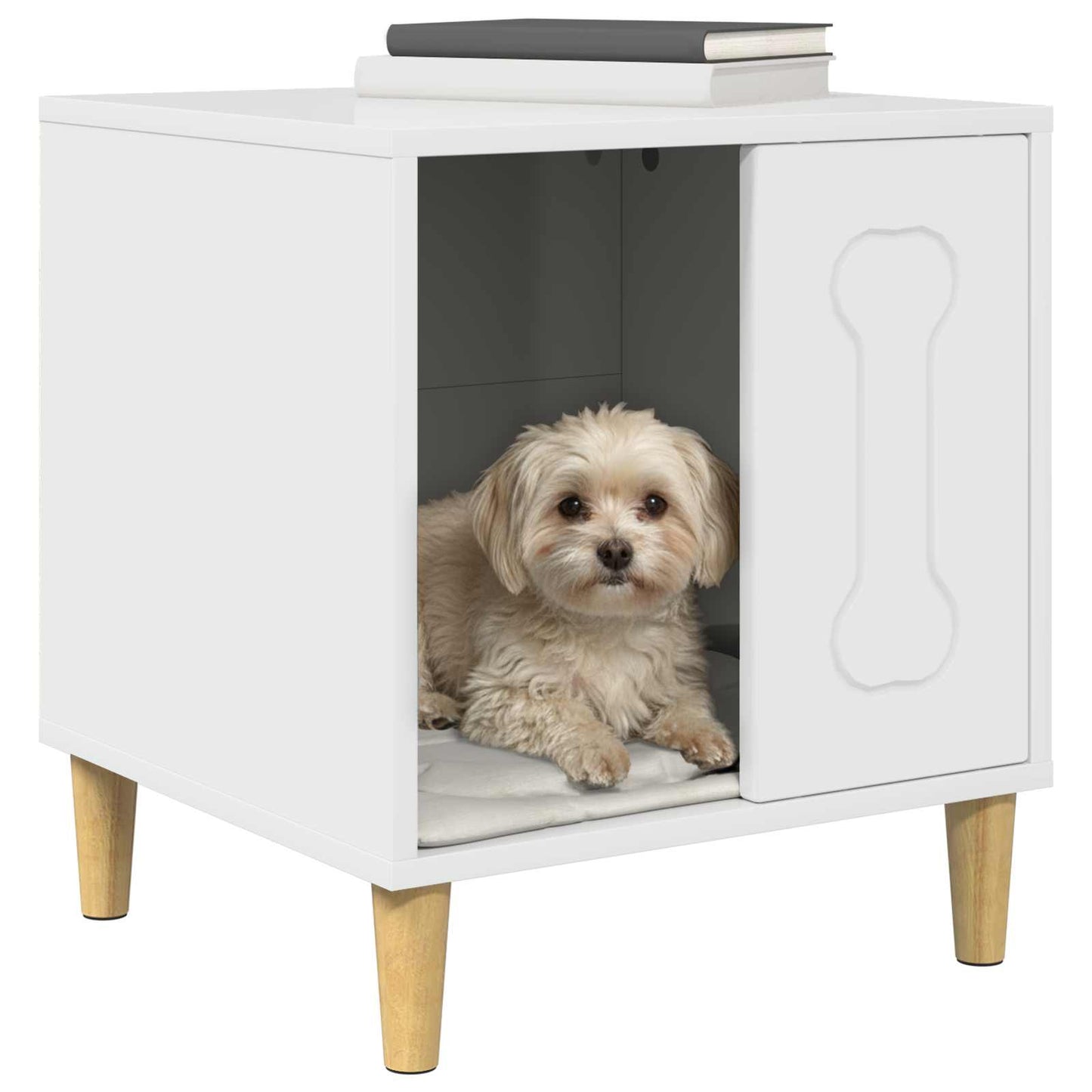 Hundehus Glanset Hvit 44 x 42 x 49 cm Konstruert tre