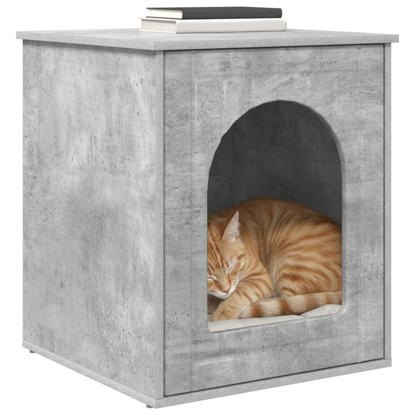 Katt Hus Betong 53 x 52 x 62 cm Konstruert tre