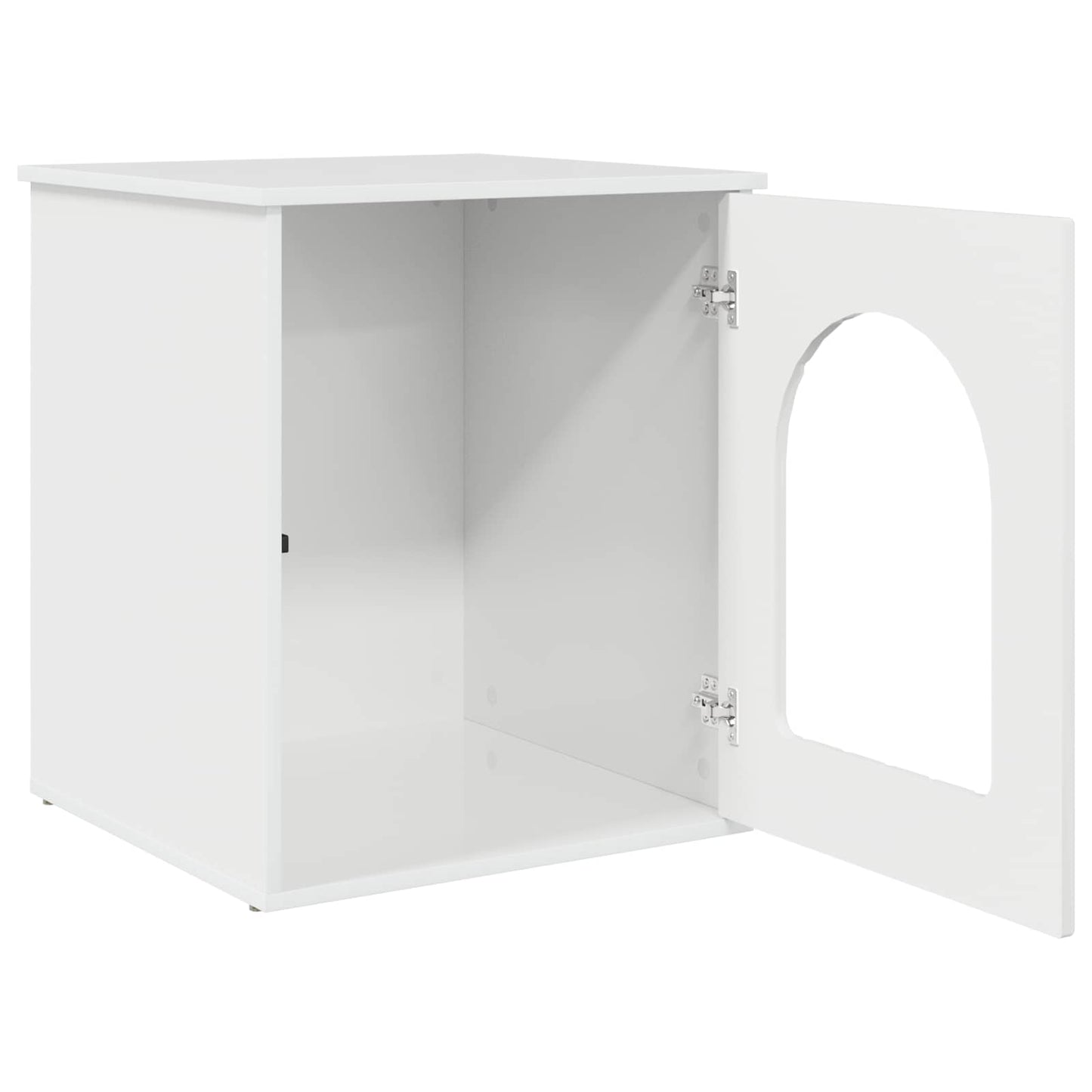 Katt Hus Glanset Hvit 53 x 52 x 62 cm Konstruert tre