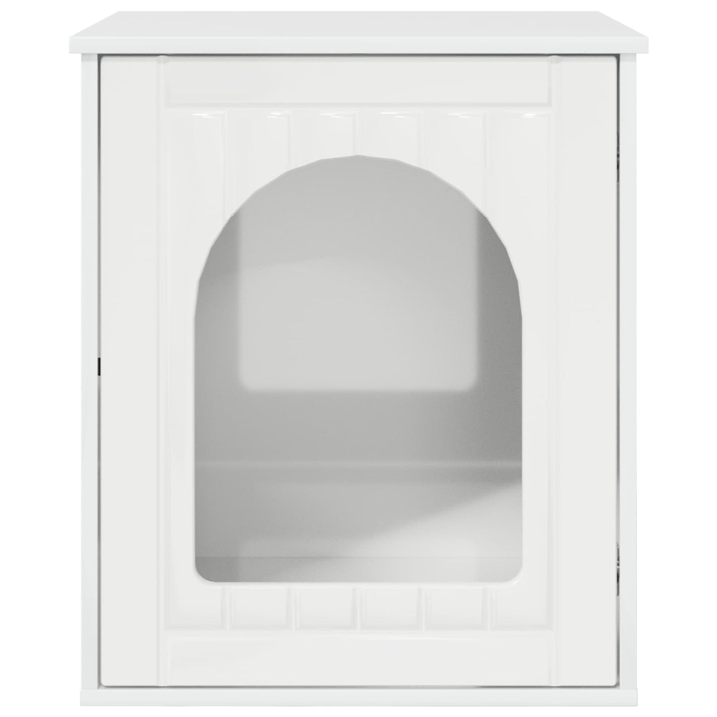Katt Hus Glanset Hvit 53 x 52 x 62 cm Konstruert tre