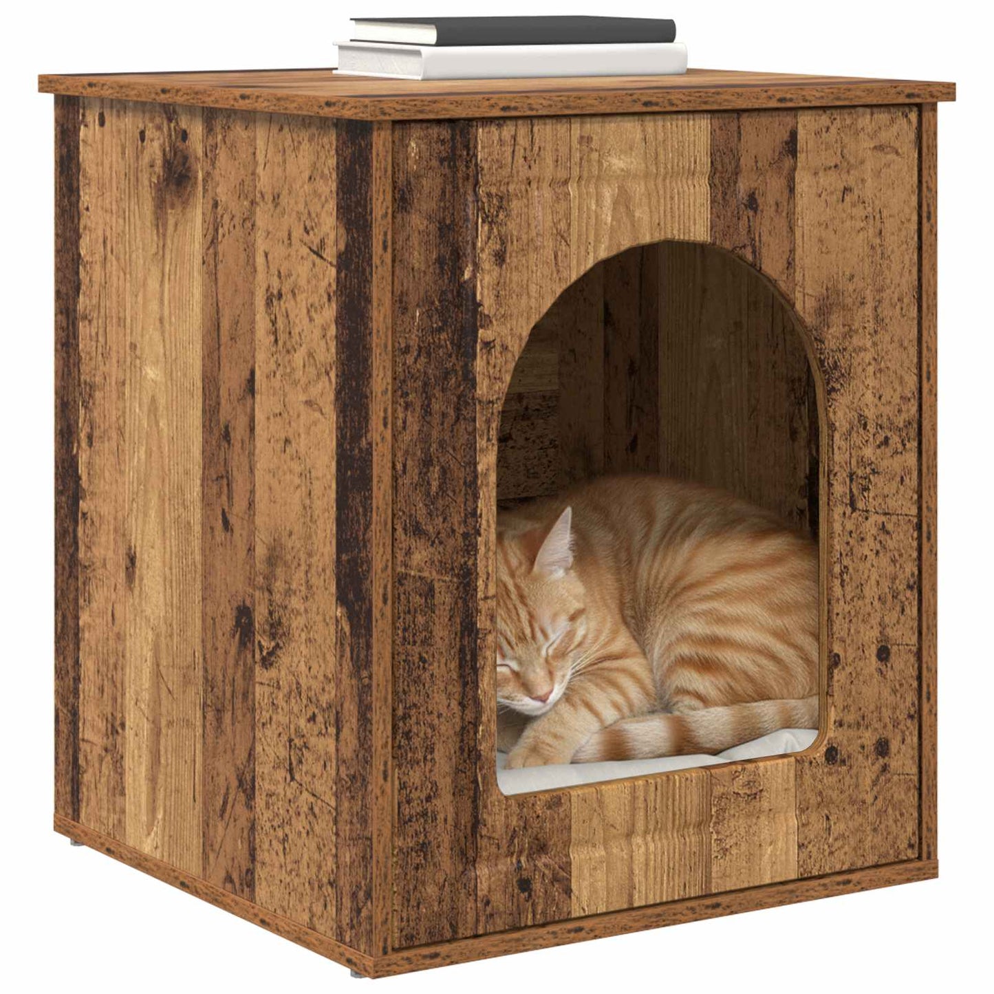Katt Hus Gammelt tre 53 x 52 x 62 cm Konstruert tre