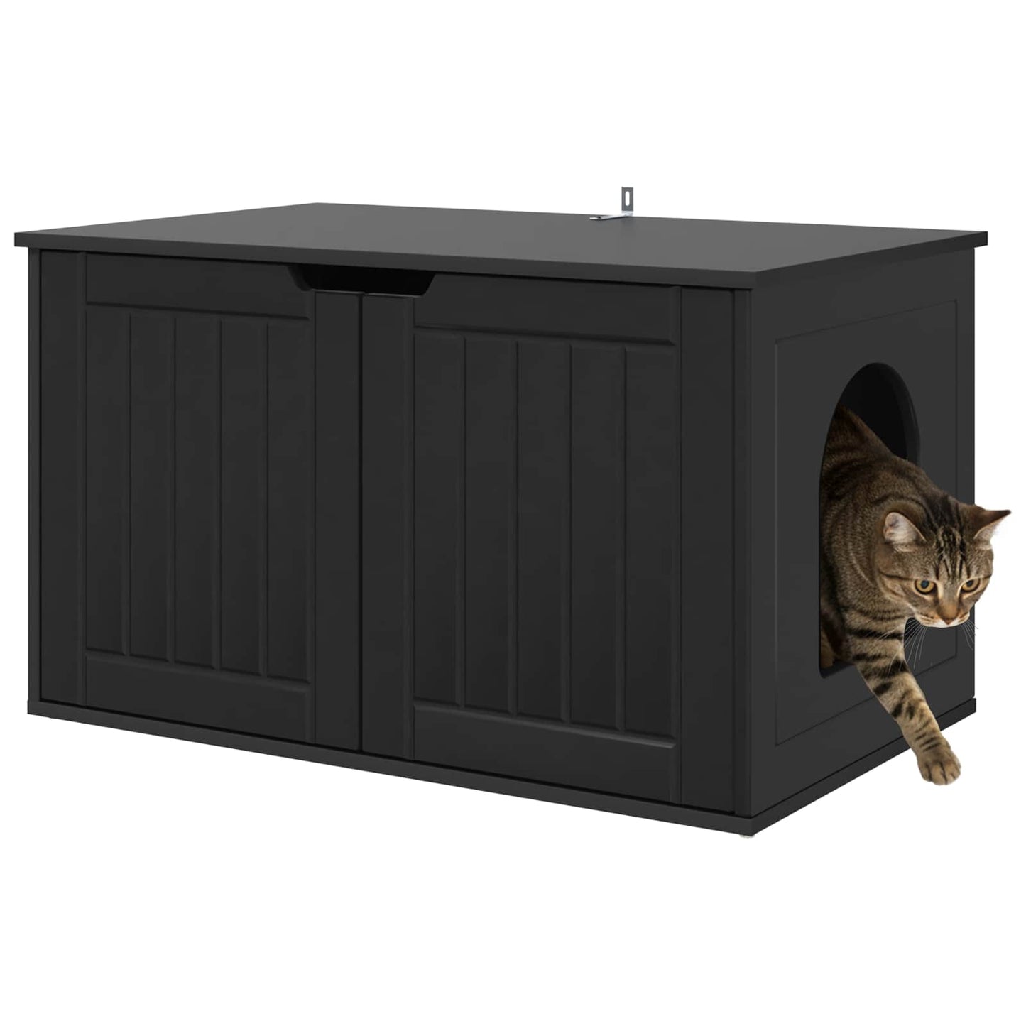 Katt Hus Svart 85 x 55 x 50,5 cm Konstruert tre