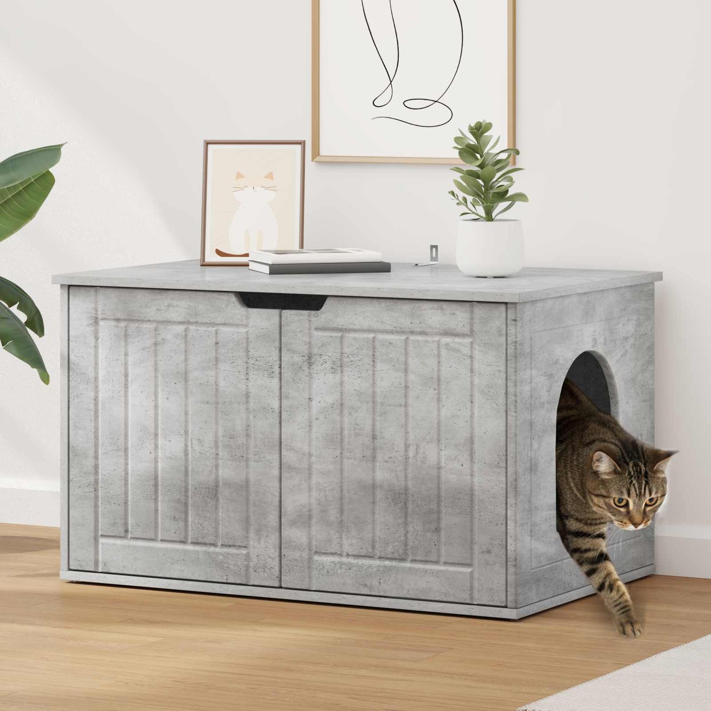 Katt Hus Betong 85 x 55 x 50,5 cm Konstruert tre