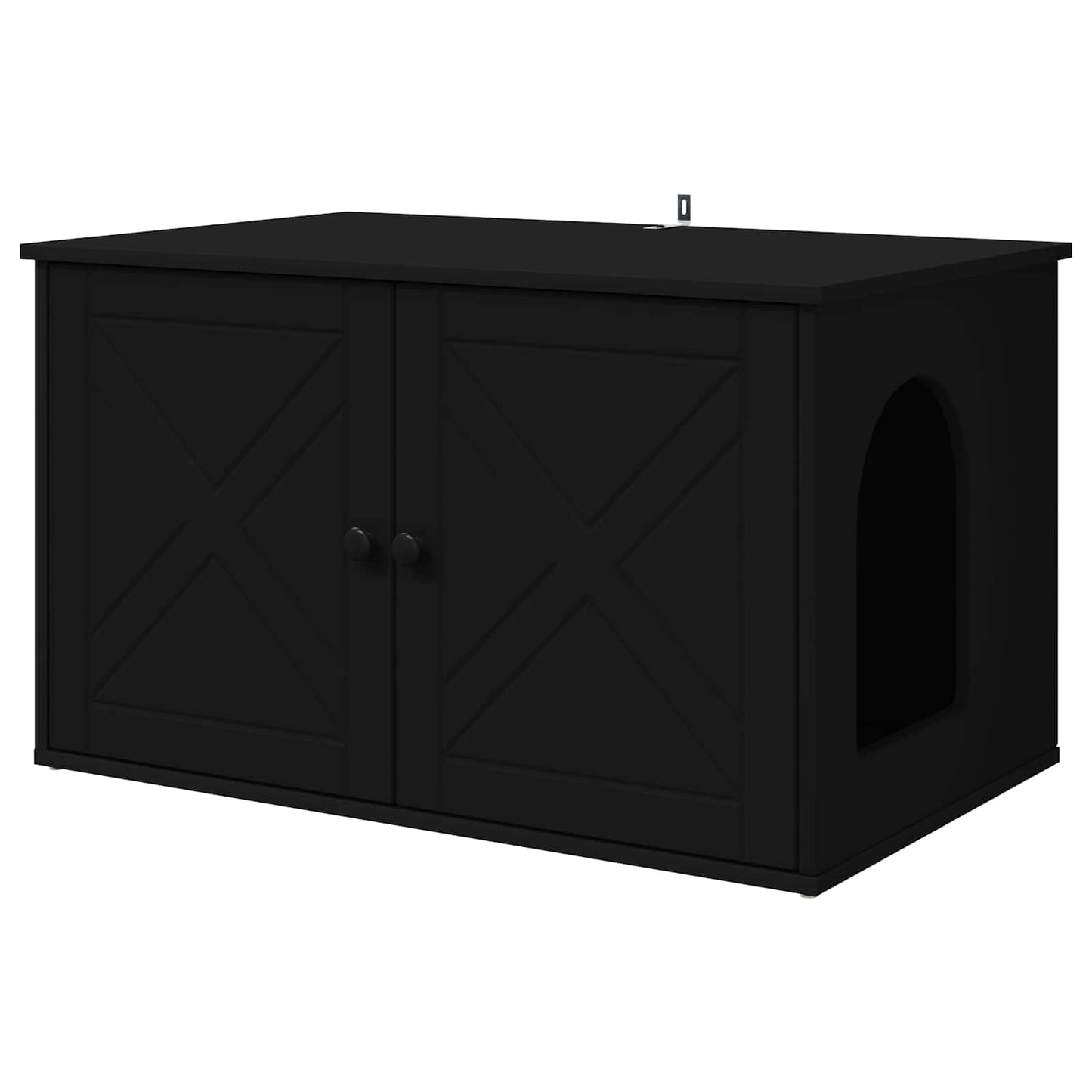 Katt Hus Svart 85 x 55 x 50,5 cm Konstruert tre