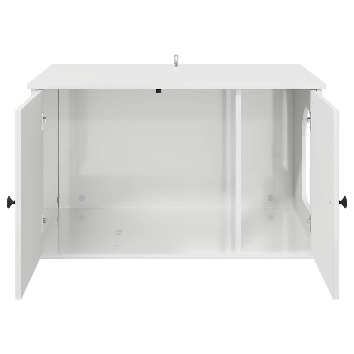 Katt Hus Glanset Hvit 85 x 55 x 50 cm Konstruert tre