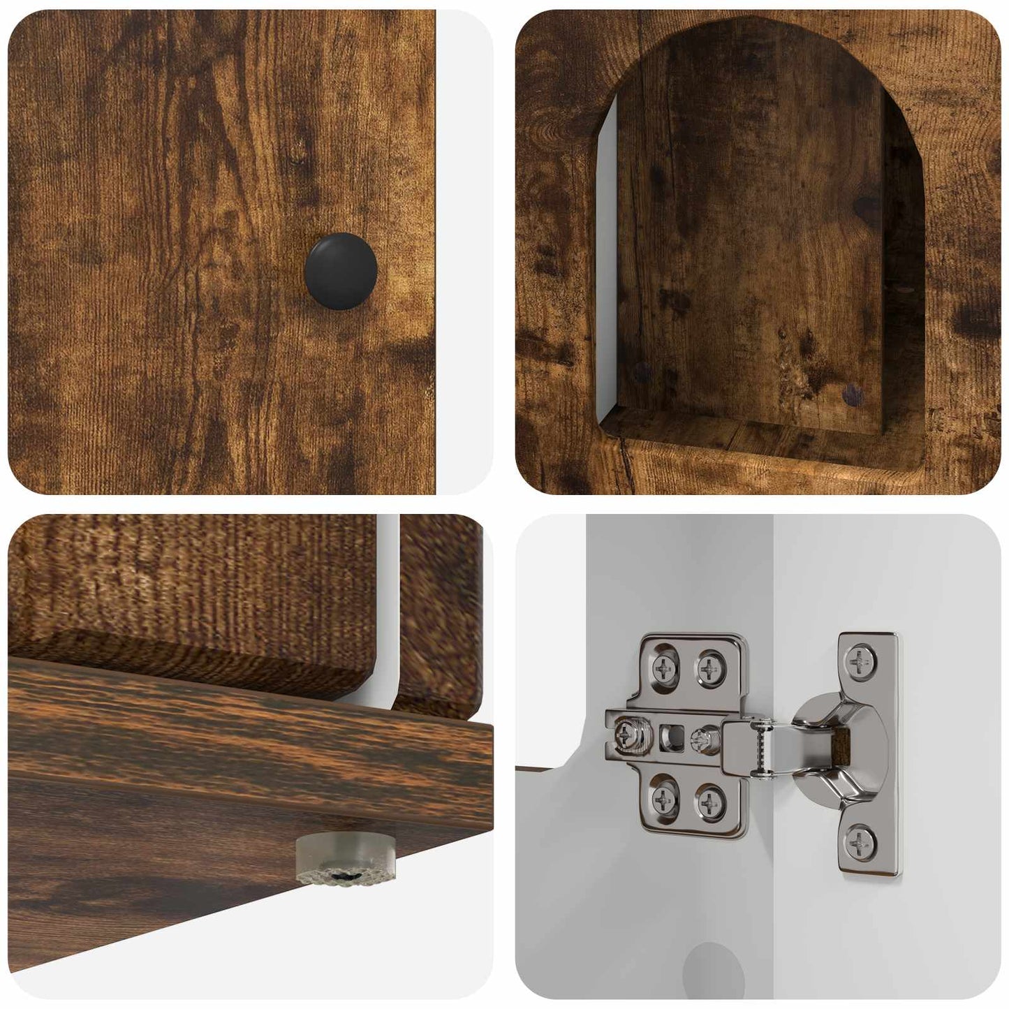 Katt Hus Røkt eik 85 x 55 x 50 cm Konstruert tre