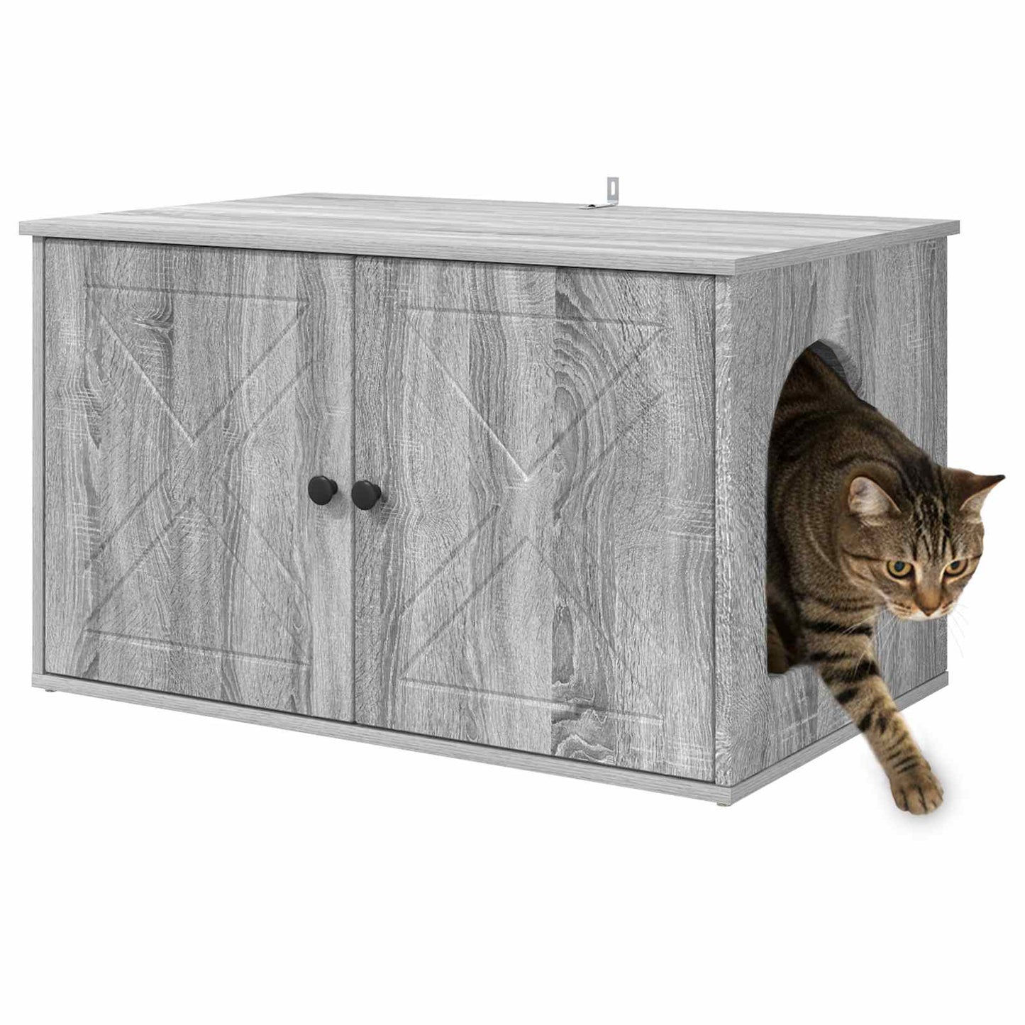 Katt Hus Grå Sonoma 85 x 55 x 50 cm Konstruert tre