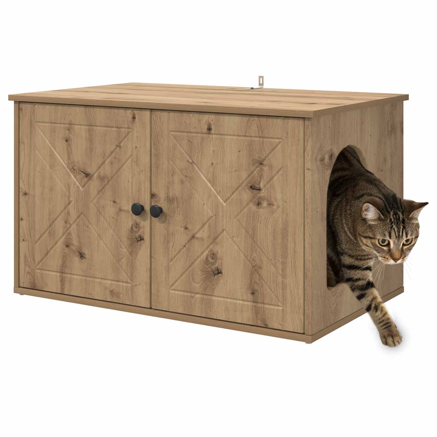 Katt Hus Kunstnerisk Eik 85 x 55 x 50 cm Konstruert tre