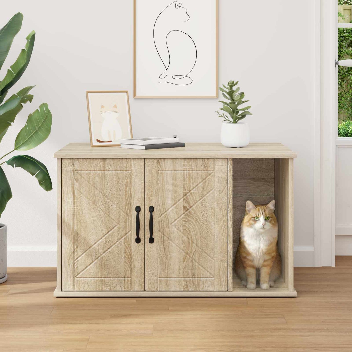 Katt Hus Sonoma 85 x 55 x 50 cm Konstruert tre