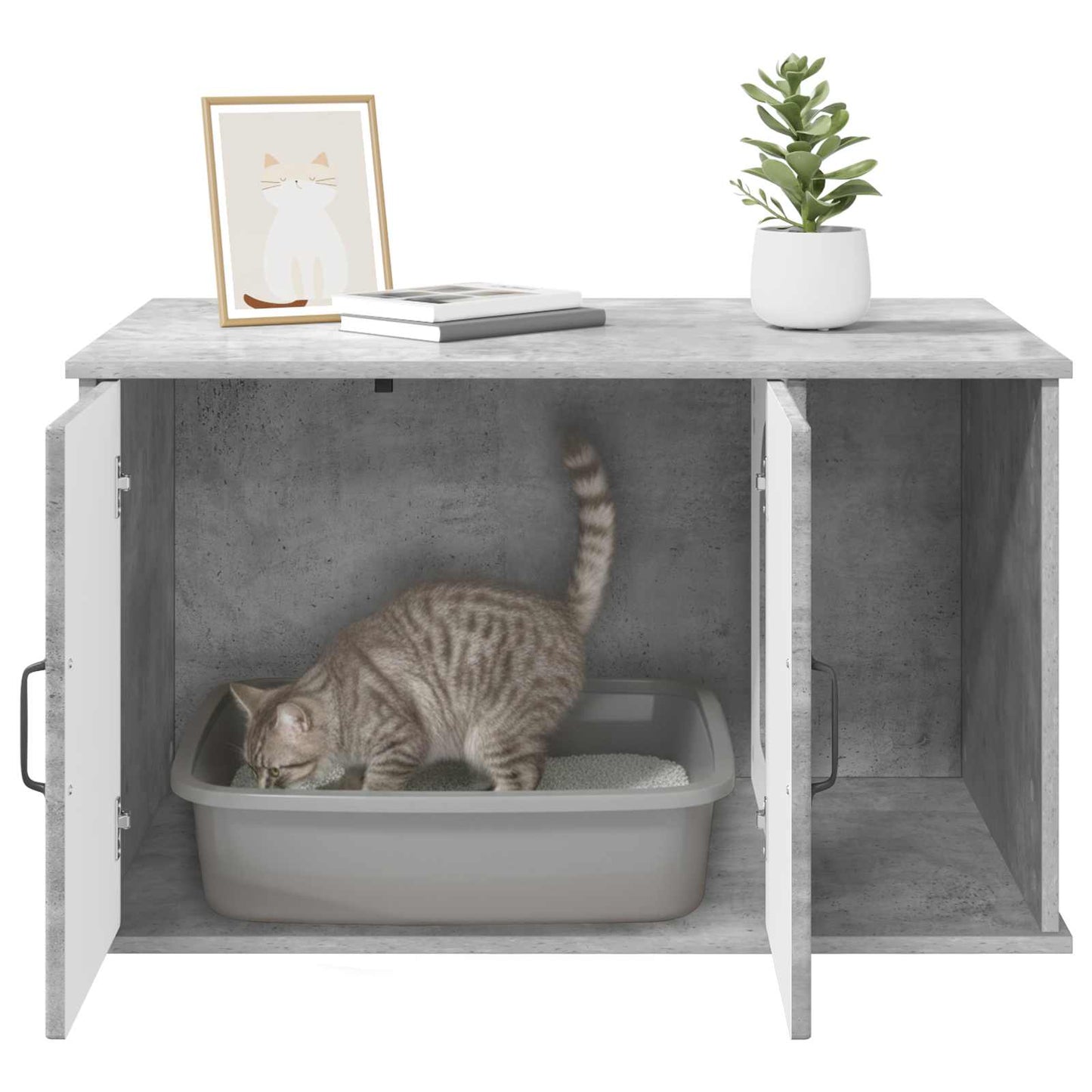 Katt Hus Betong 85 x 55 x 50 cm Konstruert tre