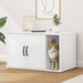 Katt Hus Glanset Hvit 85 x 55 x 50 cm Konstruert tre