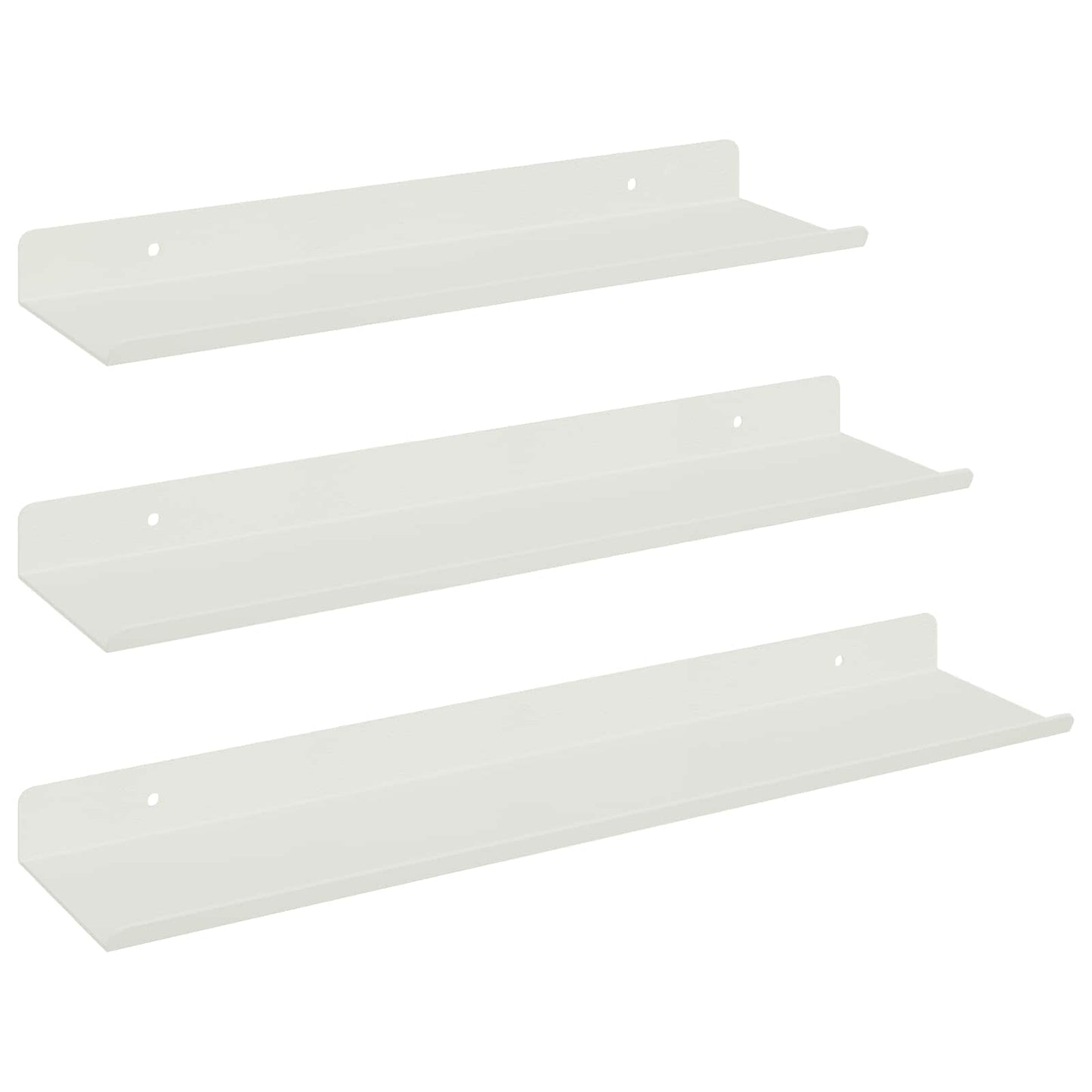 Vegghylle med hylle Veggmontert 3 pcs Hvit 40 x 9 x 2,5 cm vidaXL