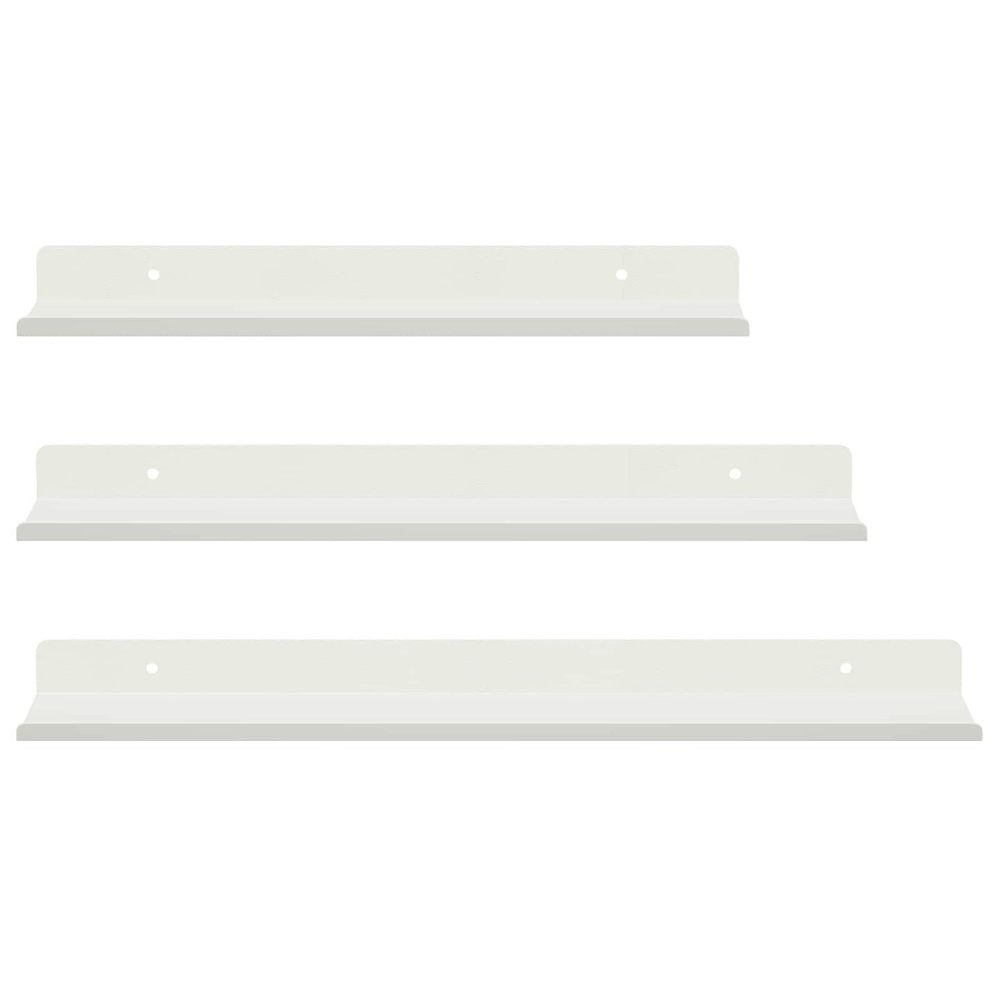 Vegghylle med hylle Veggmontert 3 pcs Hvit 40 x 9 x 2,5 cm vidaXL