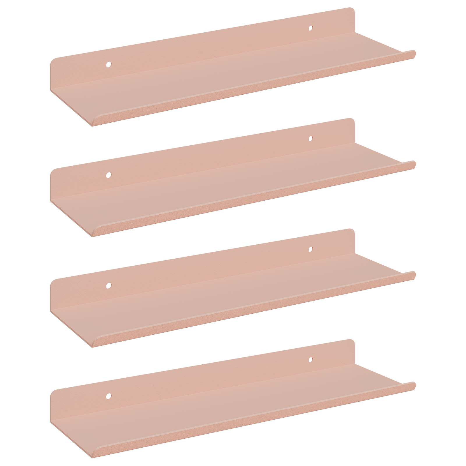 Vegghylle med hylle Veggmontert 4 pcs Rosa 30 x 9 x 2,5 cm vidaXL