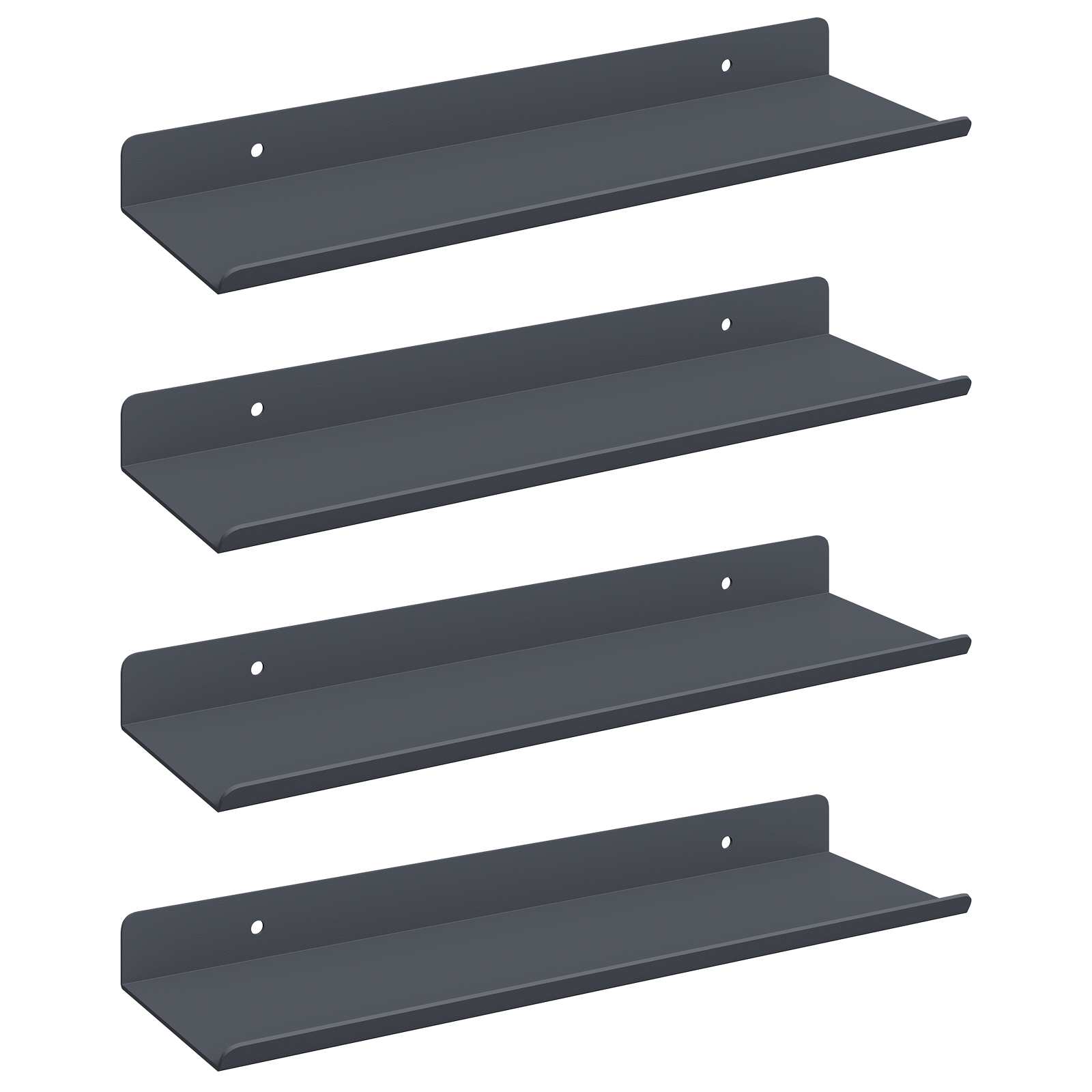 Vegghylle med hylle Veggmontert 4 pcs Antrasitt 30 x 9 x 2,5 cm vidaXL
