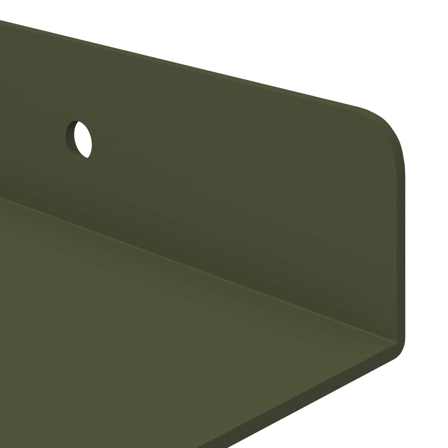 Vegghylle med hylle 2 pcs Olivengrønn 30 x 9 x 2,5 cm vidaXL