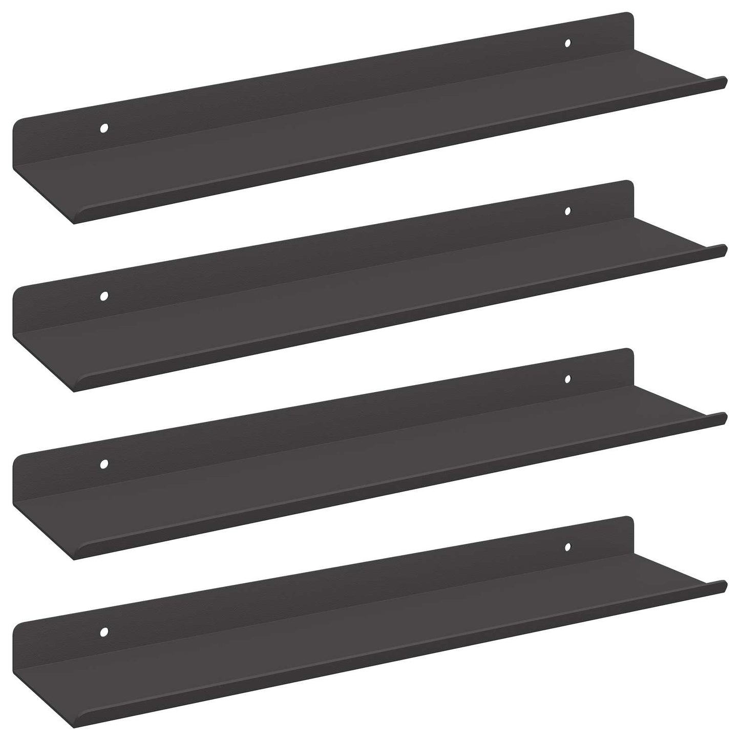 Vegghylle med hylle Veggmontert 4 pcs Svart 40 x 9 x 2,5 cm vidaXL