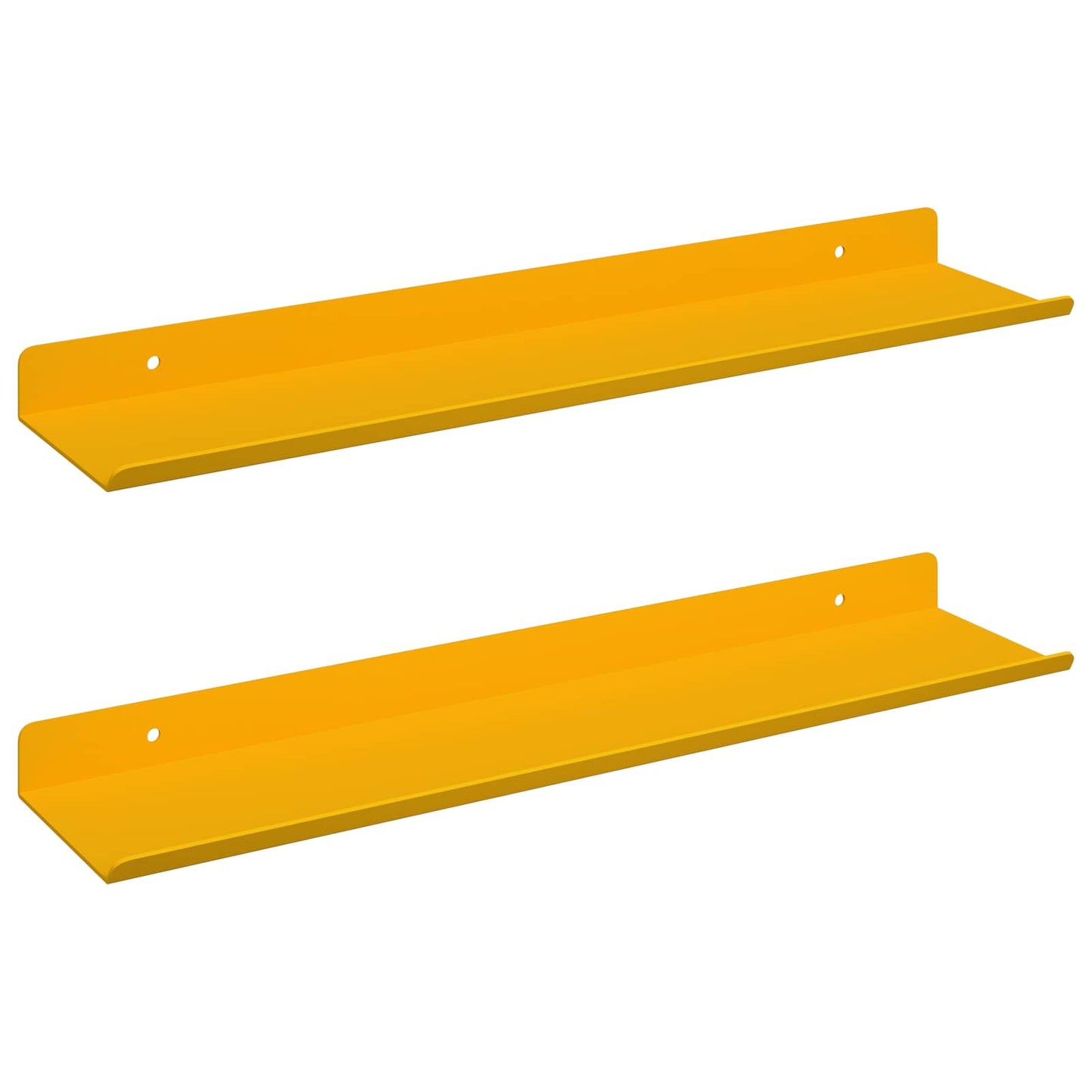 Vegghylle med hylle 2 pcs Sennepsgul 40 x 9 x 2,5 cm vidaXL