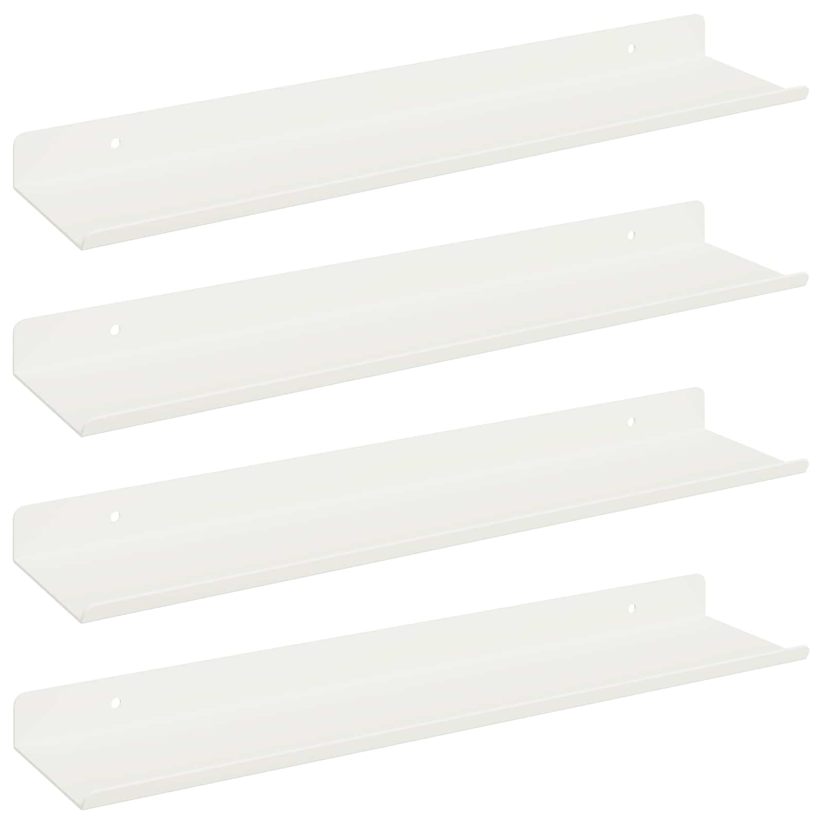 Vegghylle med hylle Veggmontert 4 pcs Hvit 40 x 9 x 2,5 cm vidaXL
