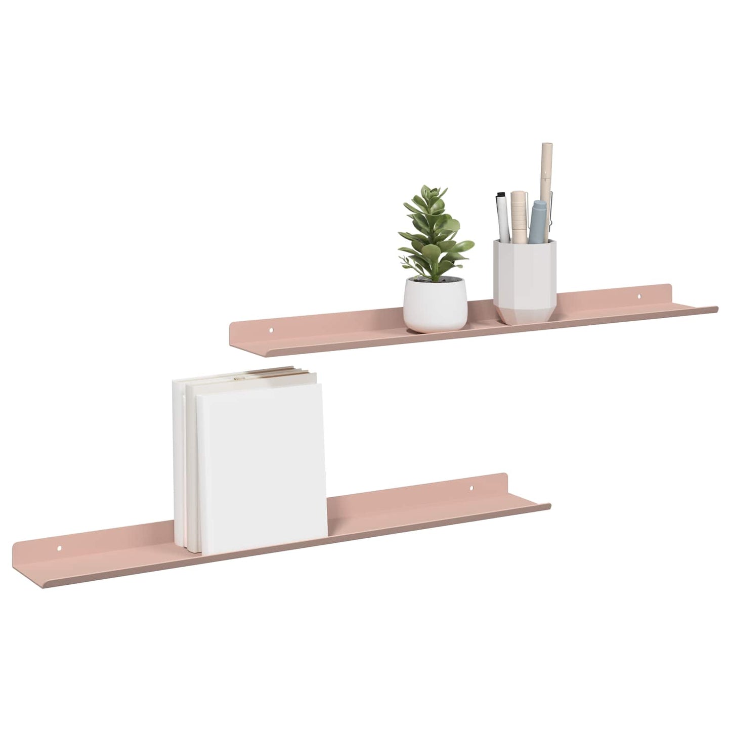 Vegghylle med hylle Veggmontert 2 pcs Rosa 60 x 9 x 2,5 cm vidaXL