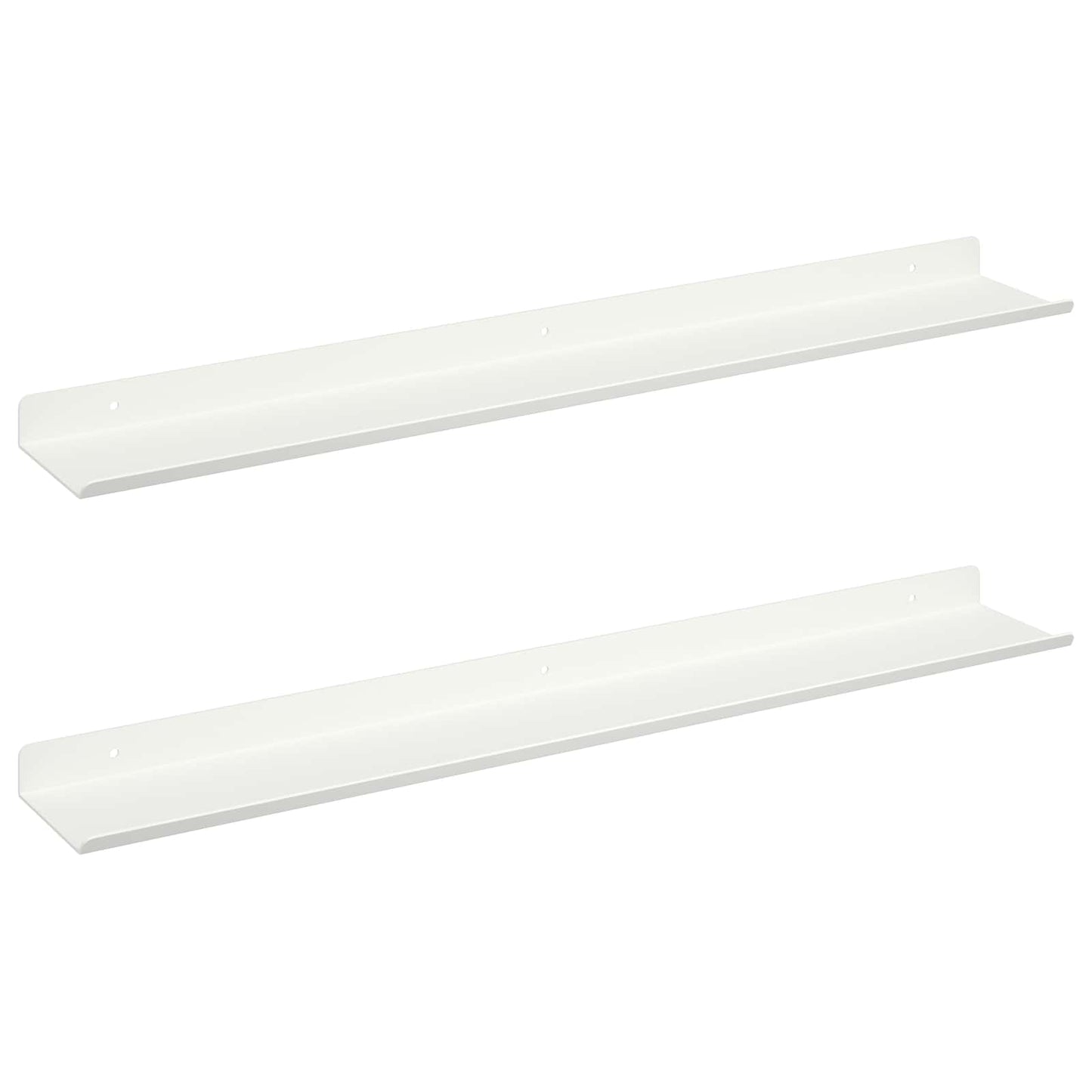 Vegghylle med hylle Veggmontert 2 pcs Hvit 60 x 9 x 2,5 cm vidaXL