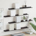 Vegghylle med hylle Veggmontert 4 pcs Svart 80 x 9 x 2,5 cm vidaXL