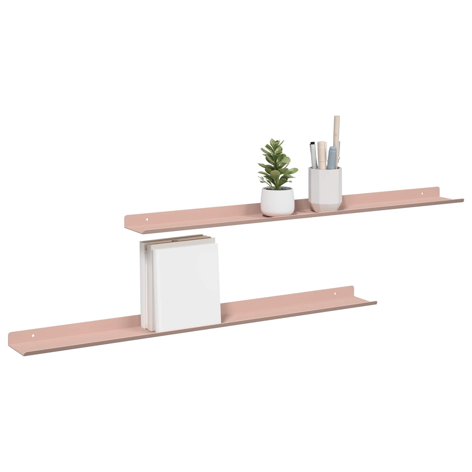 Vegghylle med hylle Veggmontert 2 pcs Rosa 80 x 9 x 2,5 cm vidaXL