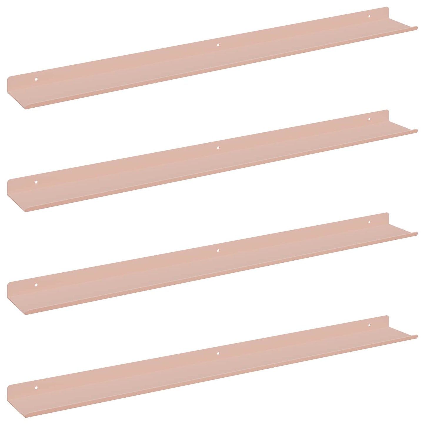 Vegghylle med hylle Veggmontert 4 pcs Rosa 80 x 9 x 2,5 cm vidaXL
