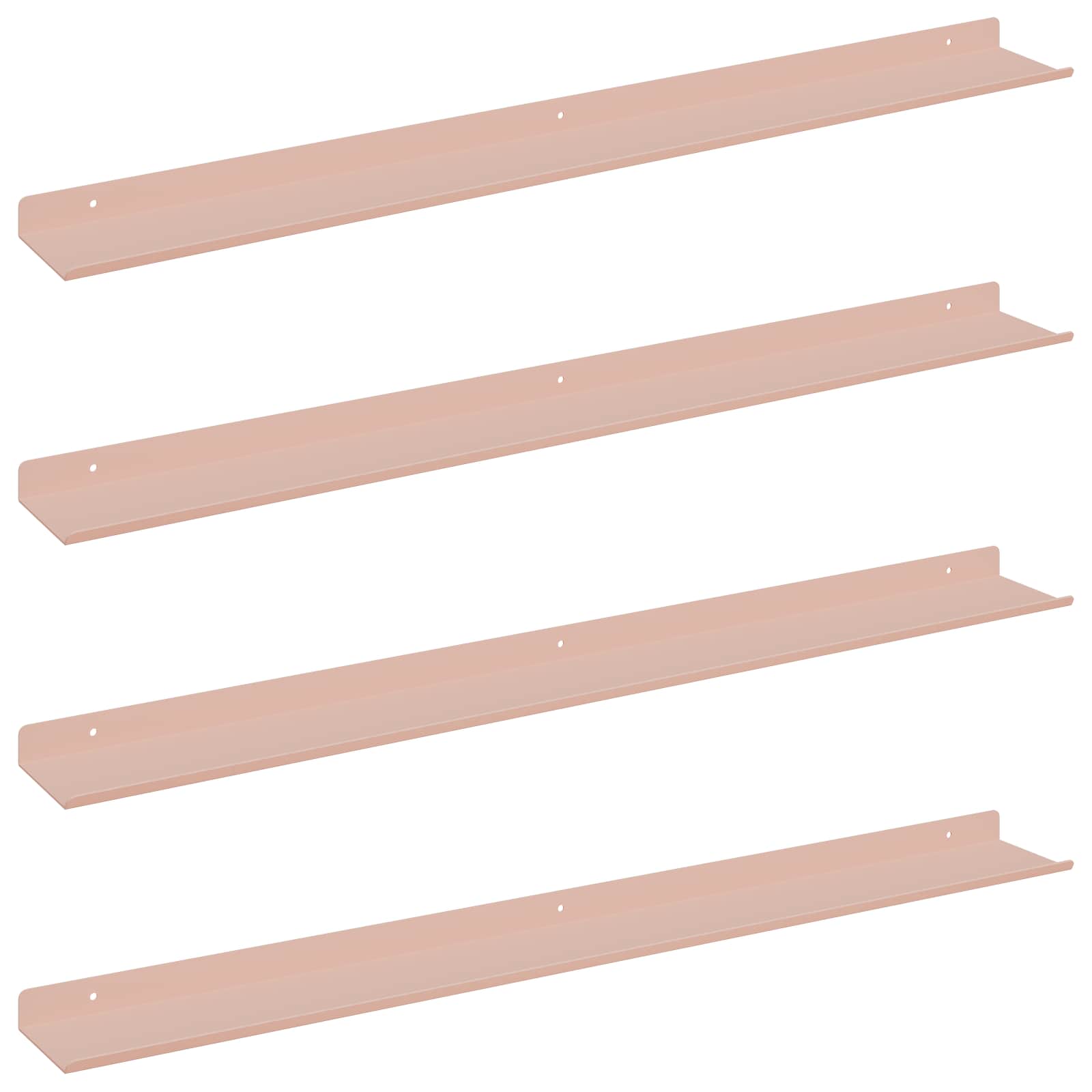 Vegghylle med hylle Veggmontert 4 pcs Rosa 80 x 9 x 2,5 cm vidaXL