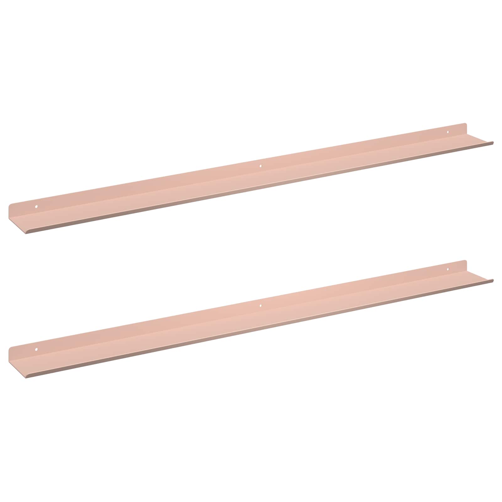 Vegghylle med hylle Veggmontert 2 pcs Rosa 100 x 9 x 2,5 cm vidaXL