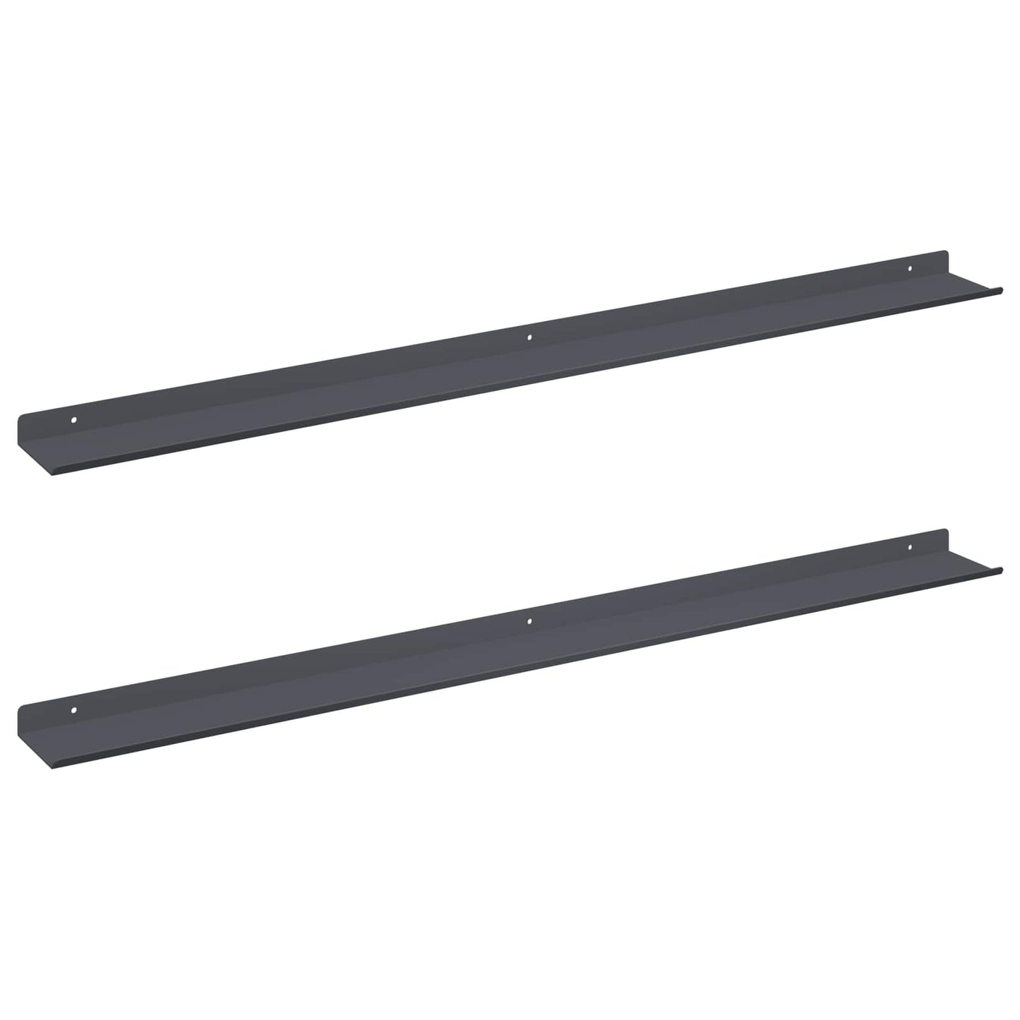 Vegghylle med hylle 2 pcs Antrasitt 100 x 9 x 2,5 cm vidaXL