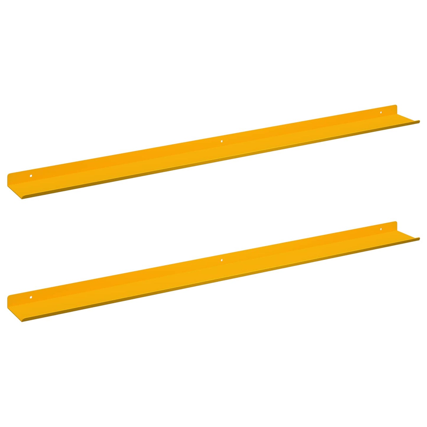 Vegghylle med hylle 2 pcs Sennepsgul 100 x 9 x 2,5 cm vidaXL