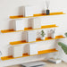 Vegghylle med hylle 4 pcs Sennepsgul 100 x 9 x 2,5 cm vidaXL