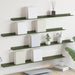 Vegghylle med hylle 4 pcs Olivengrønn 100 x 9 x 2,5 cm vidaXL