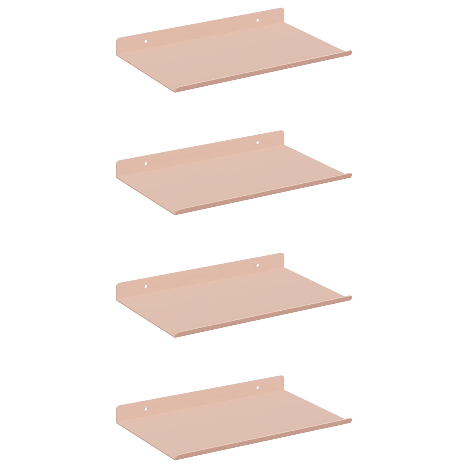 Vegghylle med hylle Veggmontert 4 pcs Rosa 30 x 18 x 2,5 cm vidaXL