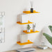 Vegghylle med hylle 4 pcs Sennepsgul 30 x 18 x 2,5 cm vidaXL