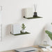 Vegghylle med hylle 2 pcs Olivengrønn 30 x 18 x 2,5 cm vidaXL