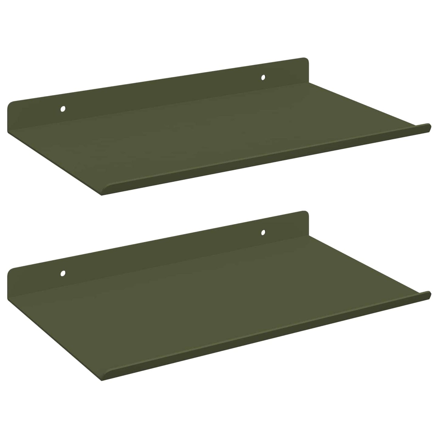 Vegghylle med hylle 2 pcs Olivengrønn 30 x 18 x 2,5 cm vidaXL