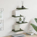 Vegghylle med hylle 4 pcs Olivengrønn 30 x 18 x 2,5 cm vidaXL