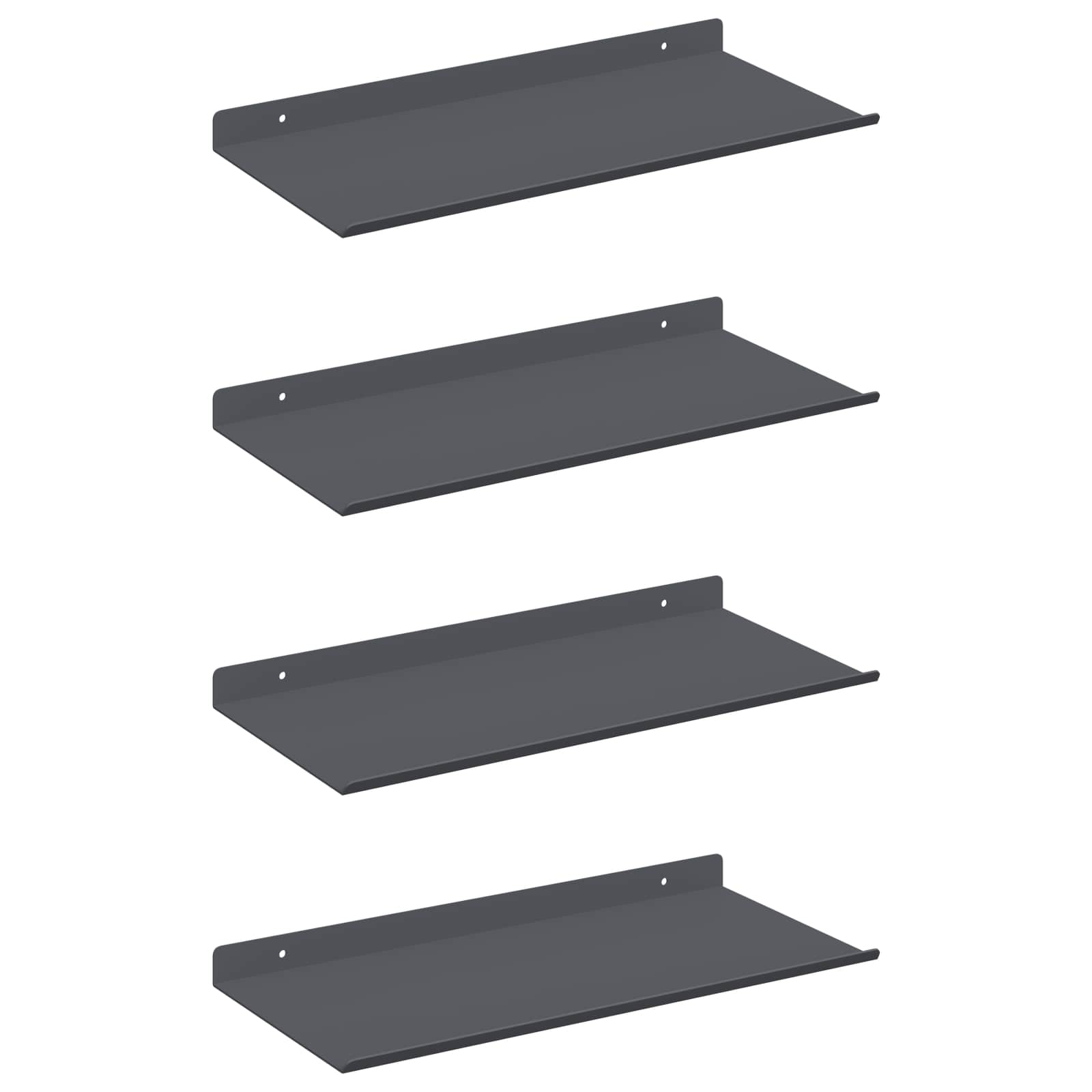 Vegghylle med hylle 4 pcs Antrasitt 40 x 18 x 2,5 cm vidaXL