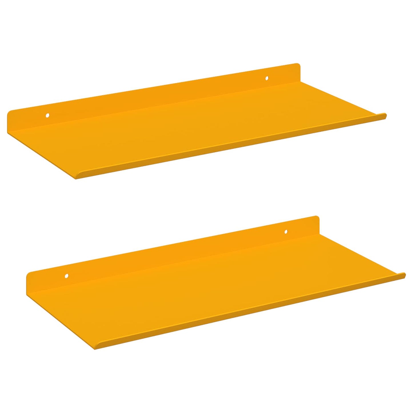 Vegghylle med hylle 2 pcs Sennepsgul 40 x 18 x 2,5 cm vidaXL