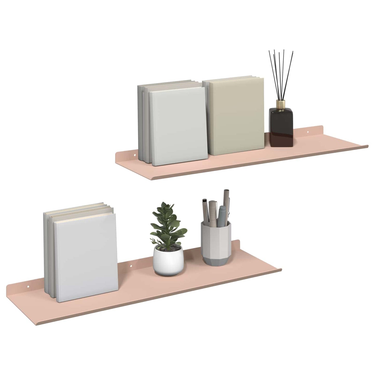 Vegghylle med hylle Veggmontert 2 pcs Rosa 60 x 18 x 2,5 cm vidaXL