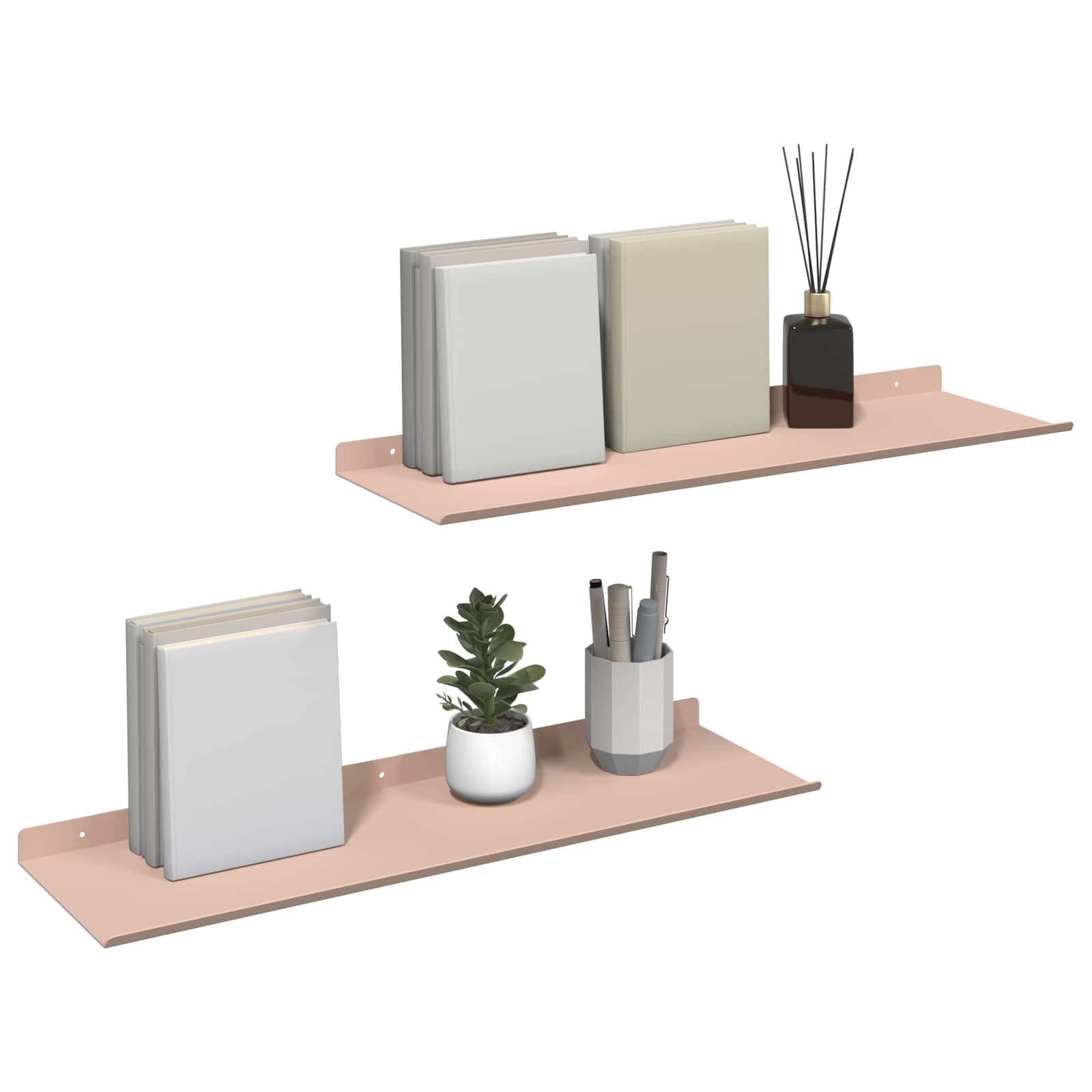 Vegghylle med hylle Veggmontert 2 pcs Rosa 60 x 18 x 2,5 cm vidaXL