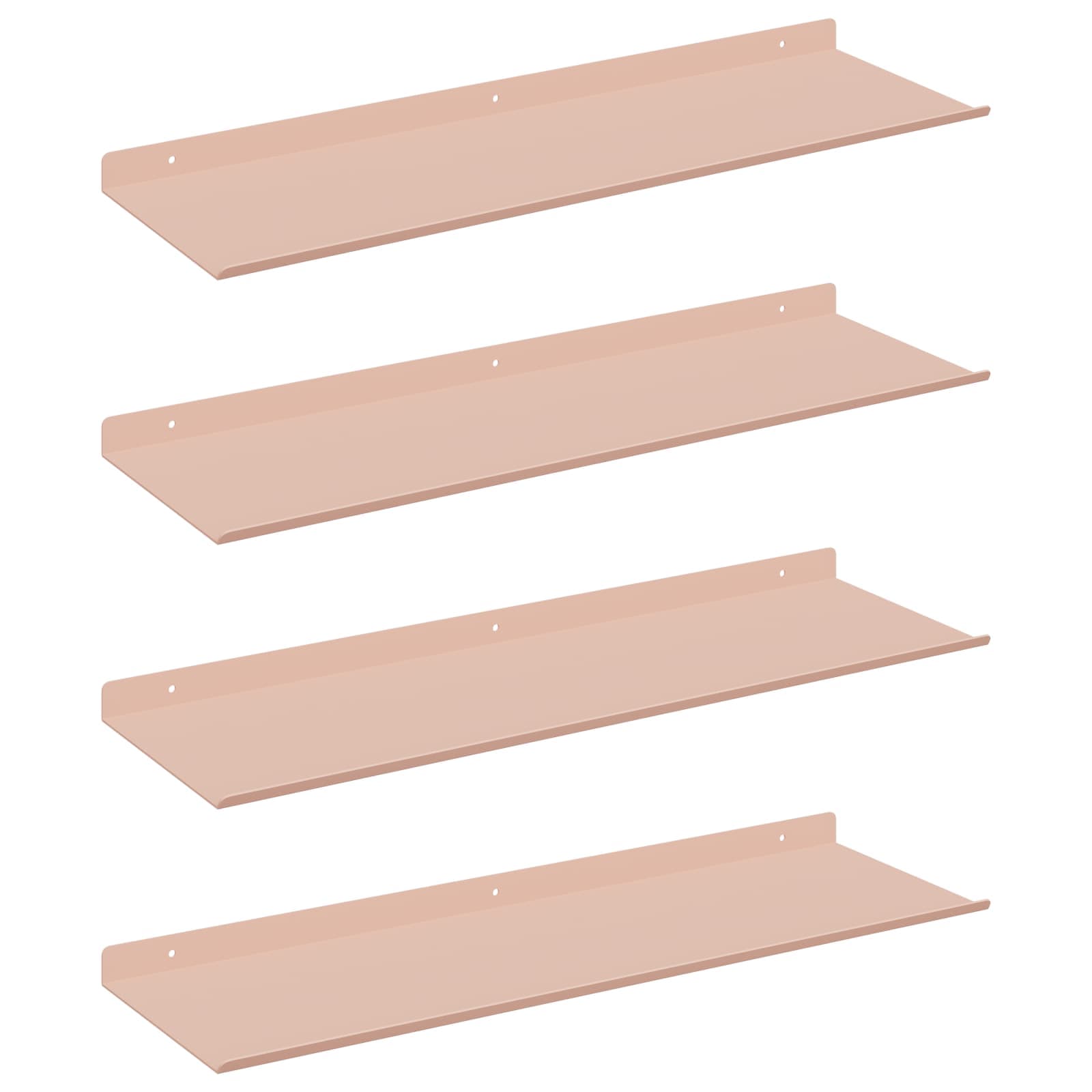 Vegghylle med hylle Veggmontert 4 pcs Rosa 60 x 18 x 2,5 cm vidaXL