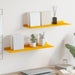 Vegghylle med hylle 2 pcs Sennepsgul 60 x 18 x 2,5 cm vidaXL