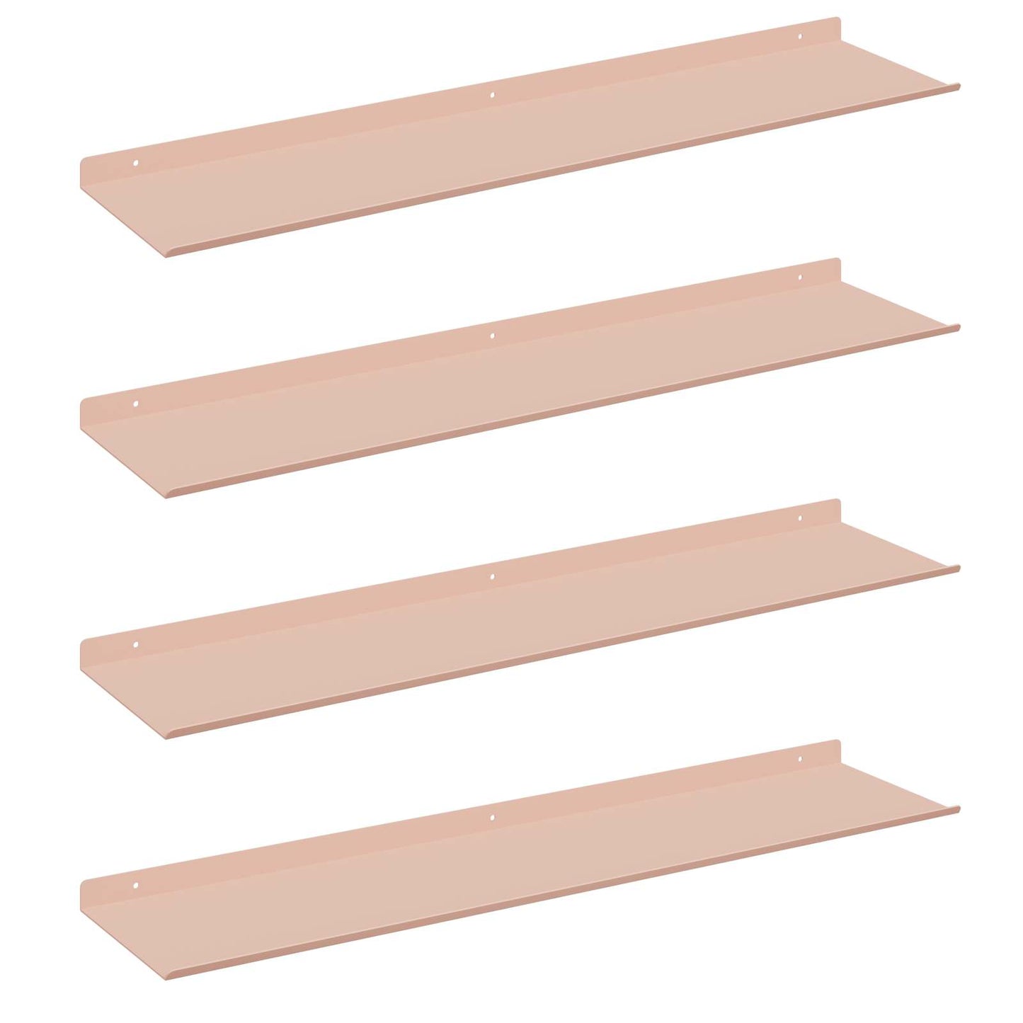 Vegghylle med hylle Veggmontert 4 pcs Rosa 80 x 18 x 2,5 cm vidaXL