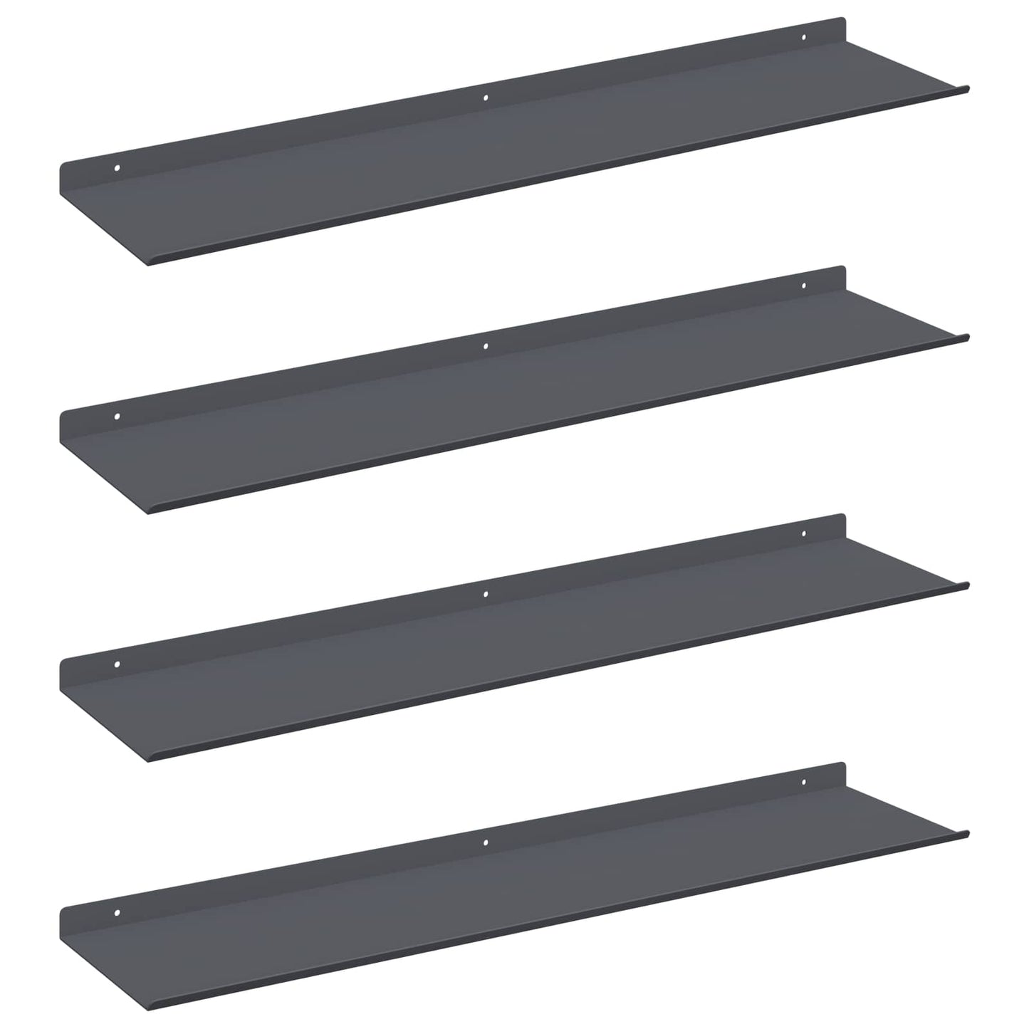 Vegghylle med hylle 4 pcs Antrasitt 80 x 18 x 2,5 cm vidaXL